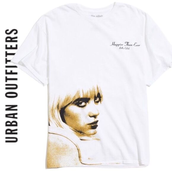 NEW with Tag. Billie Eilish UO Urban Outfitters Happier Than Ever Tee T-Shirt M - Picture 1 of 3